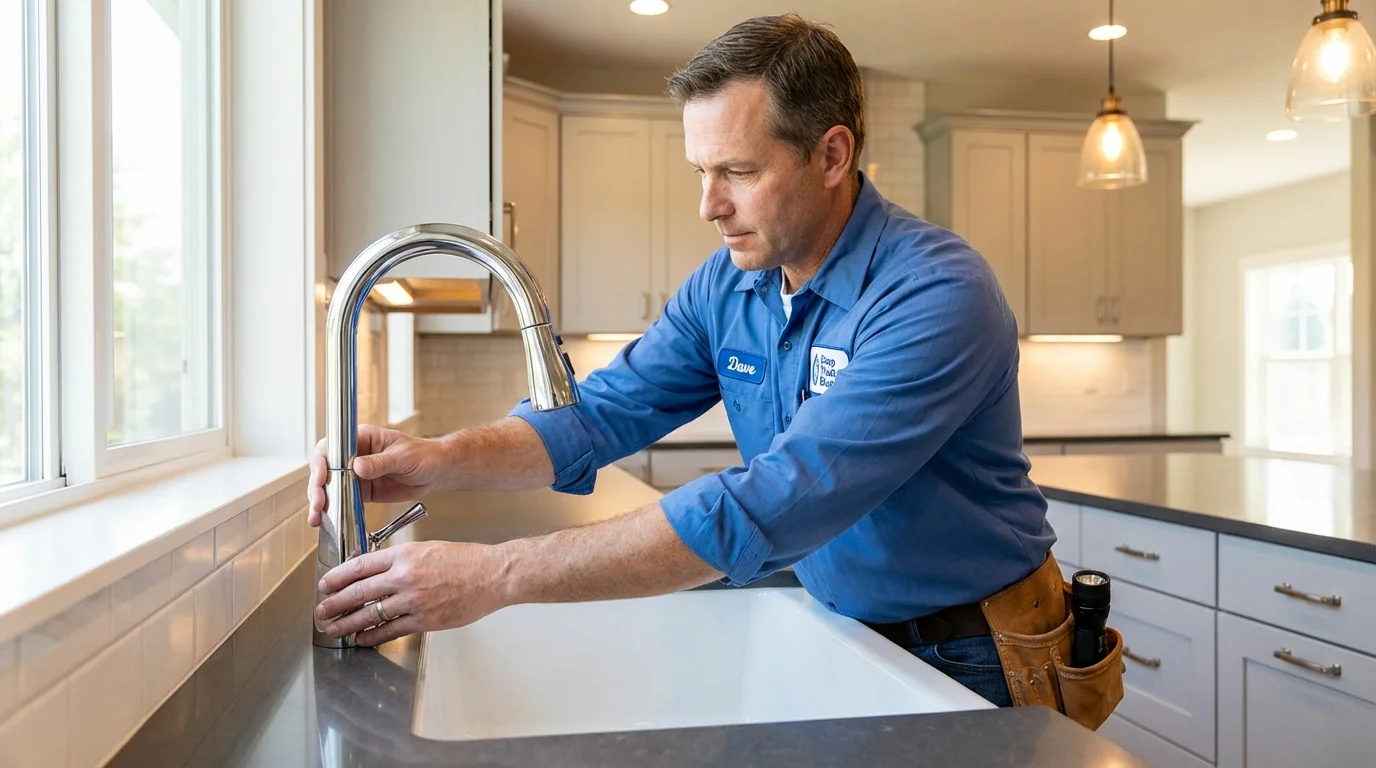 Kitchen faucet installation by Johns Plumbing LLC in Shullsburg