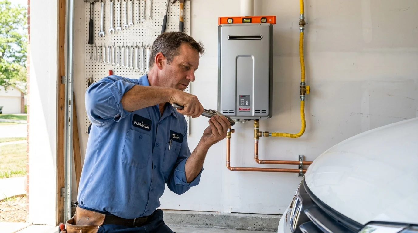 Tankless water heater installation by a Johns Plumbing LLC plumber in Shullsburg
